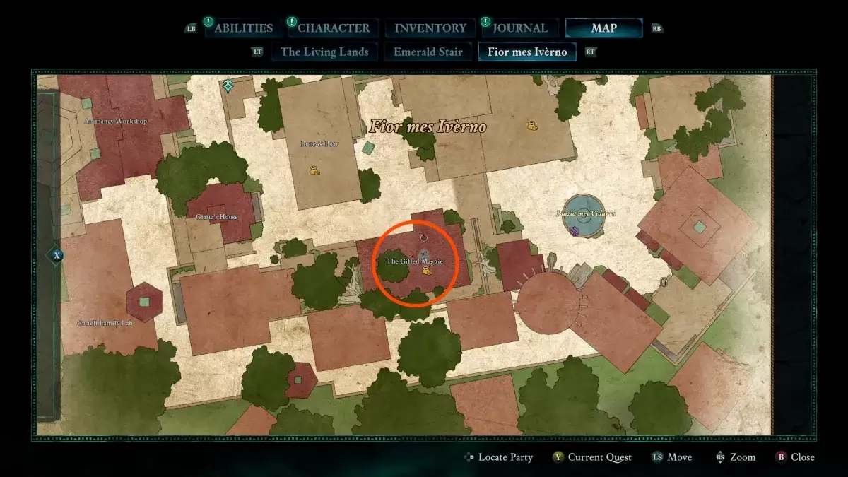 Avowed gameplay showing the marked location of the Practical Pockets Treasure Map, marked in Fior mes Iverno