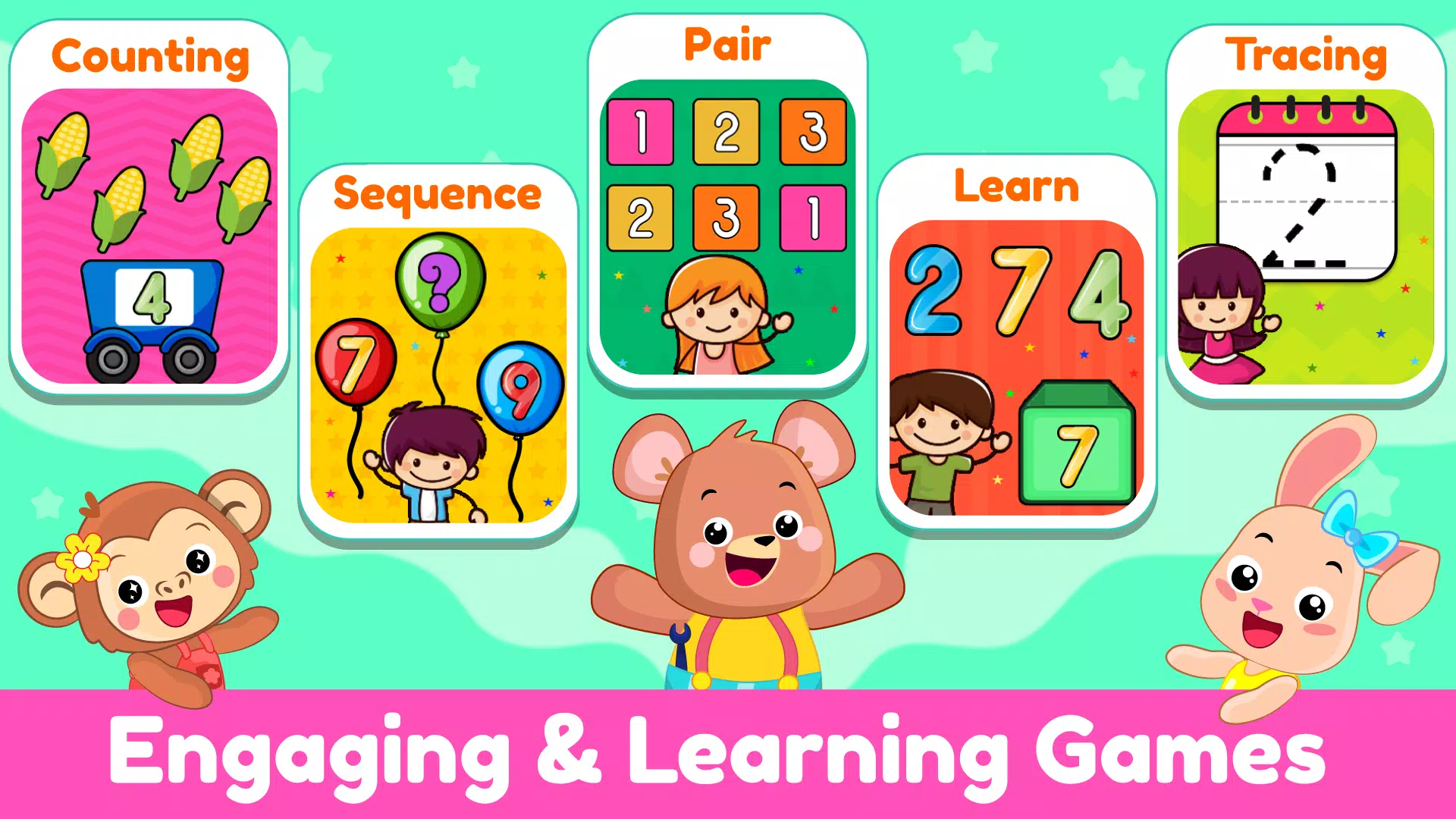 Learn 123 Numbers Kids Games Schermafbeelding 0