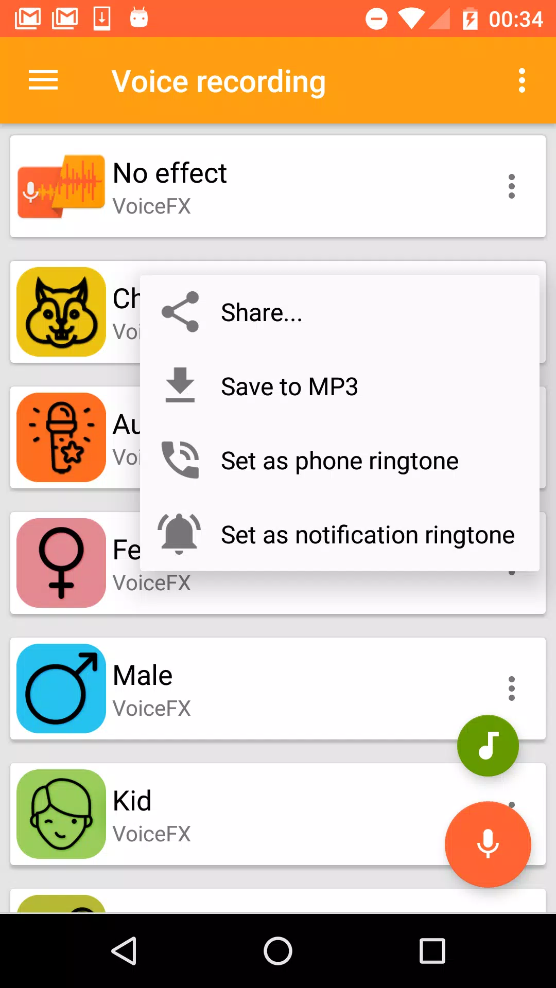 VoiceFX - Voice Changer with v Screenshot 2