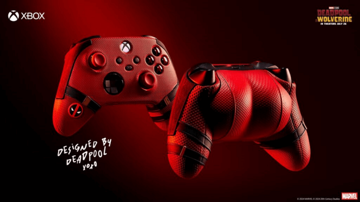 Xbox de Deadpool et le cul du contrôleur avec une torsion