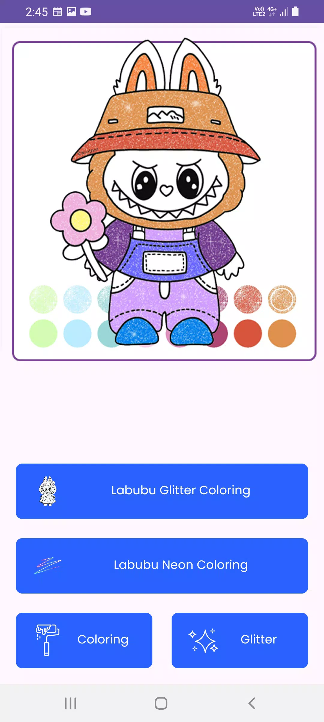 Labubu Glitter Coloring Captura de tela 0