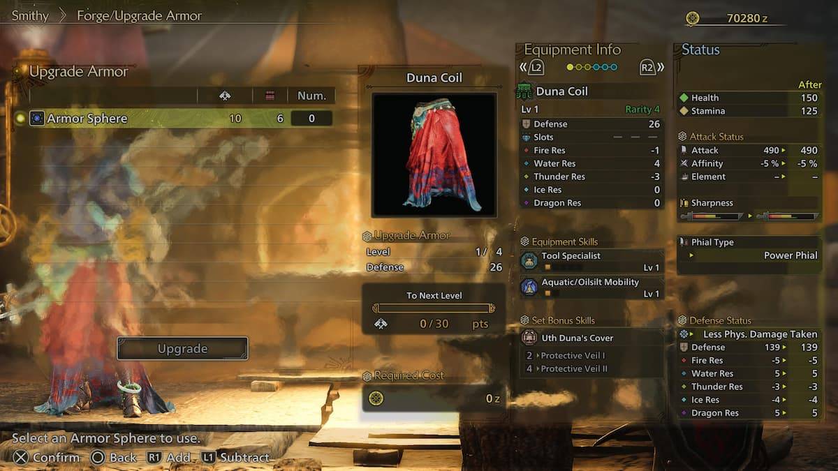 Aprimorando armadura na Gemma