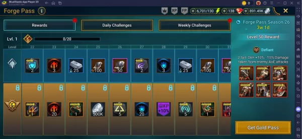 Raid Shadow Legends Season 26 Forge Pass : 퀘스트, 보상, 팁