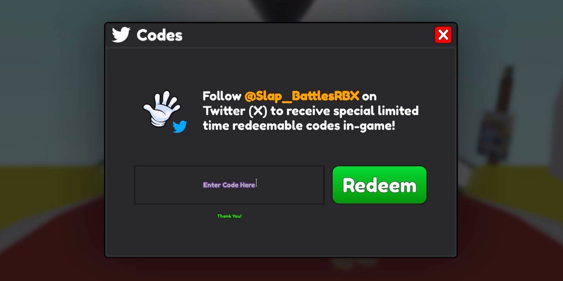 Redeeming Codes in Slap Battles