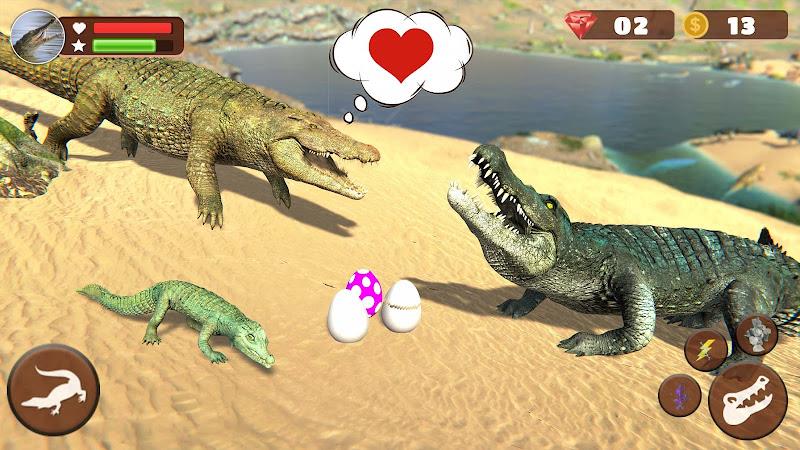 Wild Crocodile Family Sim Game 스크린샷 1