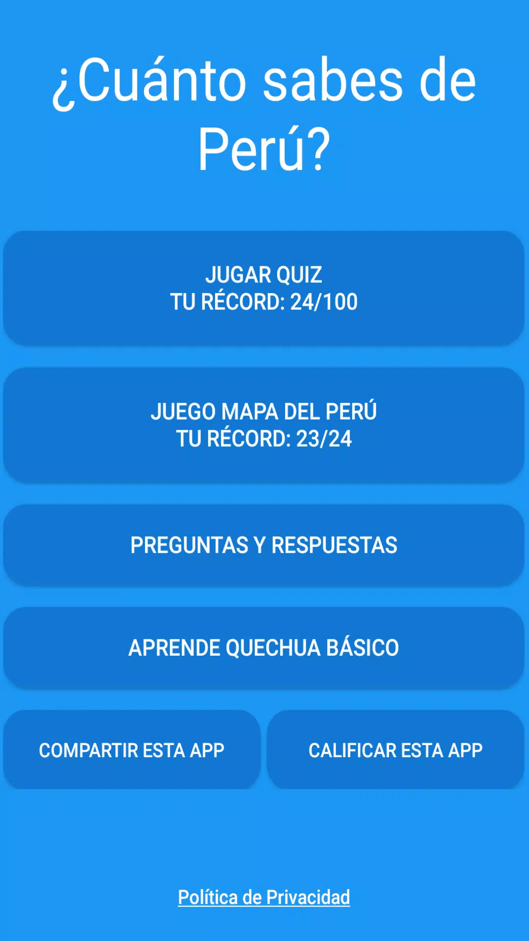 Test: ¿Cuánto sabes de Perú? Capture d'écran 0