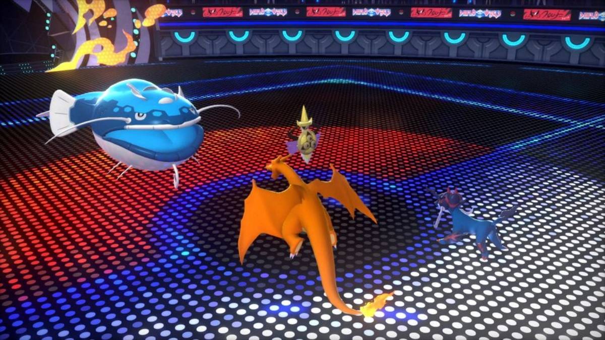 A Pokemon Champions battle involving a Charizard and Samurott