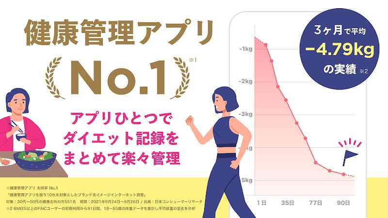 FiNC お得にダイエット！電子マネーと交換できる健康アプリ 스크린샷 0