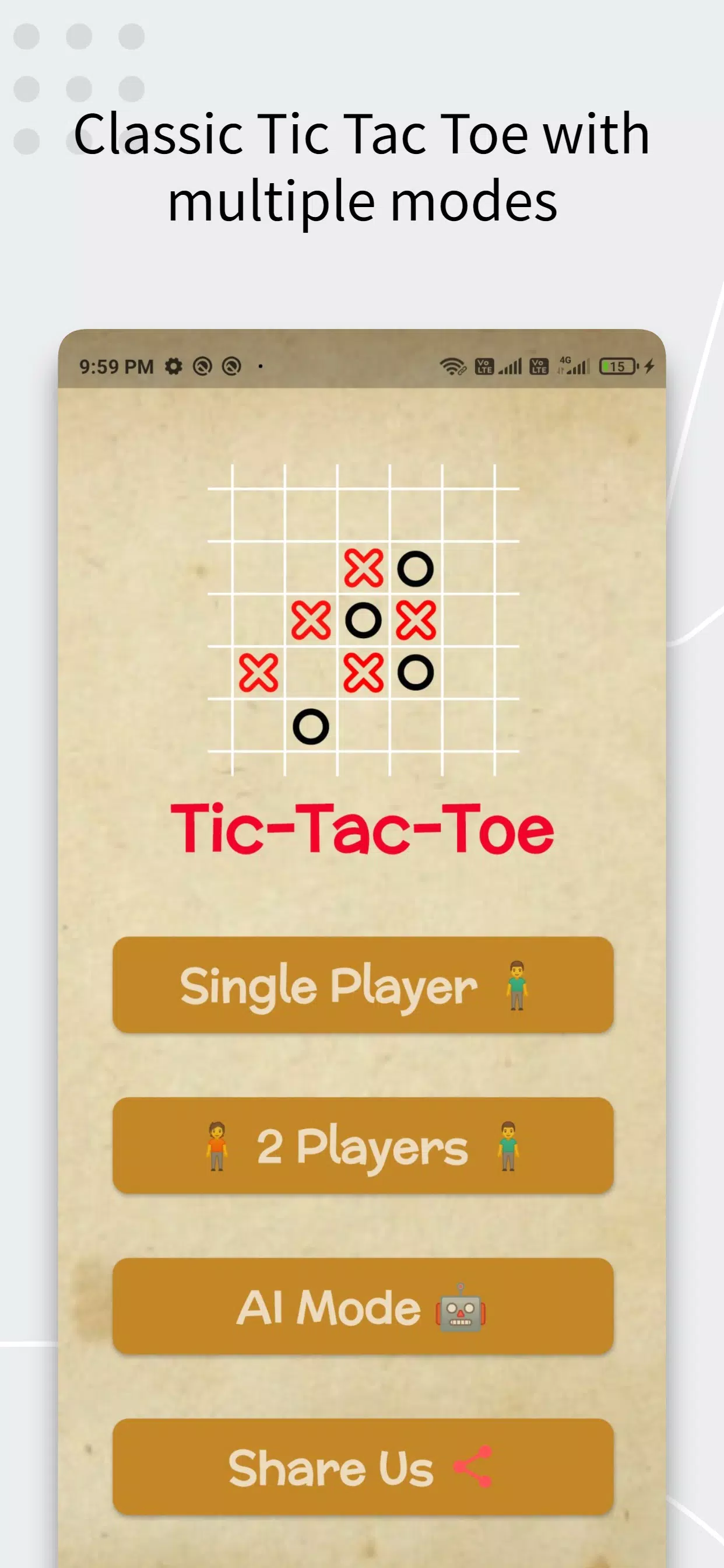 Tic Tac Toe AI Game Скриншот 0